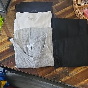 No Boundaries Three-Piece Neutral Layering Tops — Black, Gray, Cream